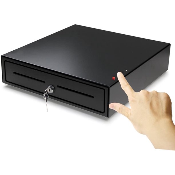 Cash Drawer 16 Inch, Heavy Gauge Steel , 5 Bills & 8 Coins Tray Key