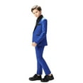 thumbnail image 3 of ETHAN 4 Piece Toddler Suit for Boys Royal Blue Slim Fit Tuxedo for Boys Outfit for Prom Kids Size 2T, 3 of 7