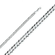 26 in. 14K White Gold 5.9 mm Wide Regular Concave Cuban Chain