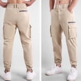 thumbnail image 4 of Cavosen Golf Joggers Pants Men Low waist Trousers with Pockets Solid Elastic Waist Bottoms Button Jogger Casual Clothes, 4 of 8