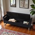 thumbnail image 2 of GZXS Modern Velvet Storage Bench with Armrests, 67.9" Long Soft Upholstered Bench with Flip-Top Hidden Storage and Silver Metal Legs for Bedroom and Entryway, Black, 2 of 8