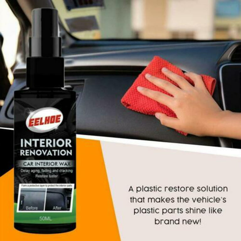 50ml Plastic Parts Refurbish Agent Auto Car Interior Dashboard Restorer +  Sponge