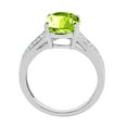 thumbnail image 5 of Mauli Jewels Rings for Women 2.52 Carat Oval Peridot and Diamond Ring 4-Prong 10K White Gold, 5 of 6