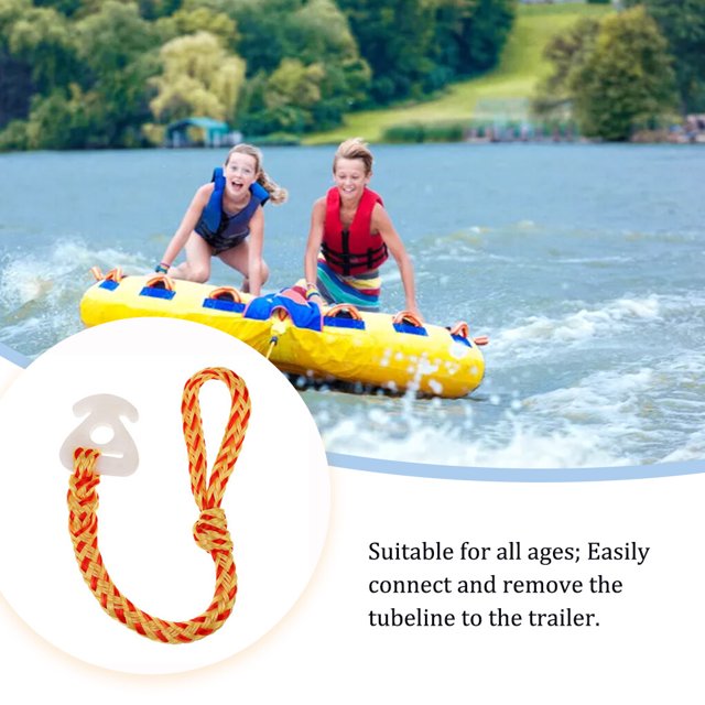 Boat Tow Tube Rope Connector Plastic Rope for Harness Outdoor Water Sports Canoe Drifting Towing Spare Waterboarding Accessories Yellow Red