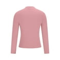 thumbnail image 4 of WULMLEO Women's Long Sleeve Shirts for Women Mock Turtle Neck Ribbed Slim Fit Fall Winter Thermal Underwear Tops Pink One Size, 4 of 6
