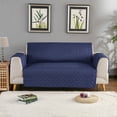 thumbnail image 1 of Waterproof Couch Cover Anti-slip Kid Pet Recliner Chair Sofa Cover Slipcover Armchair Mat (Navy Blue, 3 Seaters), 1 of 8