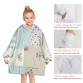 thumbnail image 6 of Pioneer Flower Floral Print Pattern Blanket Hoodies for Kids 6-13YR Oversize Wearable Blanket Hoodies for Boys Girls Teens, 6 of 7