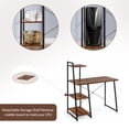 thumbnail image 5 of 39.5" Computer Desk with Shelves and 3-Tier Storage Bookshelf, Laptop PC Work Table Writing Desk for Small Spaces, Brown, 5 of 9