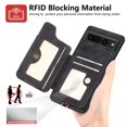 thumbnail image 3 of Dteck for Google Pixel 6 Pro Case Wallet with Card Holder,Ring Stand,Wrist Strap,RFID-Blocking PU Leather Protective Magnetic Flip Cover, Black, 3 of 10