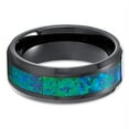 thumbnail image 2 of Black Tungsten Wedding Ring,Opal Wedding Ring,Black Tungsten Ring,Turquoise & Blue Opal,Wedding Ring, 2 of 3