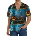 thumbnail image 3 of KLL Spooky Halloween Print Men's Shirt Short Sleeve Button Down Summer Cuba Beach Shirts- 4X-Large, 3 of 7