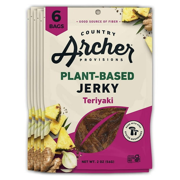 Teriyaki Mushroom Jerky by Country Archer, Plant Based, Vegan Jerky