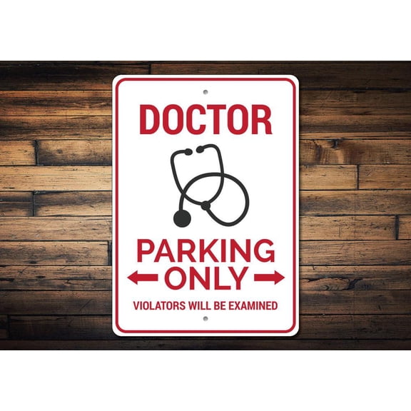 Doctor Parking Novelty Decor, Metal Wall Sign - 10x14 Inches