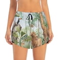 thumbnail image 2 of Goofa Watercolor African Animals Wildlife Printed Women 2 in 1 Running Shorts,Quick Dry Athletic Workout Shorts,High Waisted Athletic Shorts with Liner Pockets-, 2 of 9