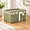 Natural, variant on Tan Wicker Storage Basket, Square Wood Slice Woven Basket for Home and Gifting