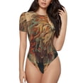 thumbnail image 2 of Fotbe Majestic Cosmic Lion Women's Crew Neck Short Sleeves Bodysuit Tops Round Neck Slim Sleeveless Soft Comfortable Basic-XX-Large, 2 of 7