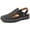 Black, variant on Men's Leather Closed Toe Sandals, Adjustable Slingback Casual Outdoor Walking Shoes, Breathable Summer Fisherman Sandals with Handmade Woven Stitching & Non-Slip Rubber Sole