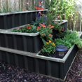 thumbnail image 3 of KING BIRD 3 Tiers Raised Garden Bed Dismountable Frame Galvanized Steel Metal Patio Garden Elevated Planter Box 46’’x46’’x23.6’’ for Growing Vegetables Flower (Dark Grey), 3 of 8