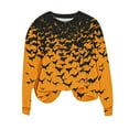 thumbnail image 2 of VKOYWKM Womens Sweatshirt Halloween Bat Graphic Sweatshirts Oversized Long Sleeve Crew Neck Pullover Vintage Halloween Sweatshirt, 2 of 6