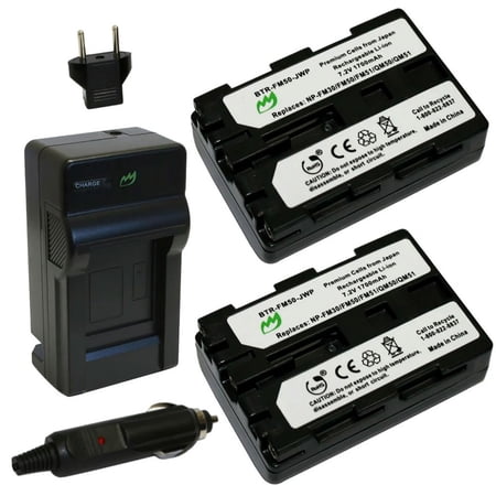 Replacement for Sony CCD-TR208 Battery (2-Pack 1700mAh) and Charger
