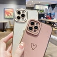 thumbnail image 6 of Compatible with iPhone 11 Pro Case for Women Girl, with Luxury Plating Full Camera Lens Protection,Cute Love Heart Plating Edge Soft TPU Case Cover for iPhone 11 Pro 5.8 Inch (Red Wine), 6 of 10