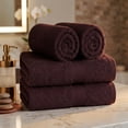 thumbnail image 2 of Ample Decor Hand Towel for Bathroom 100% Cotton 18X28 inch -4pcs Brown, 2 of 6