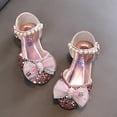 thumbnail image 5 of Otqutp Soft Sole Shoes for Flower Girls Fashion Summer Girls Sandals Dress Performance Dance Shoes Sequin Pearl Mesh Bow Buckle Princess Shoes, 5 of 6