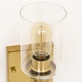 thumbnail image 3 of 1-Light Industrial Wall Sconces,Gold FinishBathroom Vanity Light Fixtures,Metal Wall Lamp with Clear Glass Shade, Wall Mount Lights for Bathroom Mirror,1/2 Pack, 3 of 5