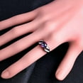 thumbnail image 3 of Mystic Rainbow Opal Band Men/Women 10KT Black Gold Filled Wedding Ring Size 6-10, 3 of 3