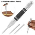 thumbnail image 1 of Automatic Center Punch 5 Inch Spring Loaded Center Drill Hole Punch Adjustable Nonslip Positioning Punch Hand Tool Car Window Puncher Breaker Tool for Metal Wood Glass, 1 of 10
