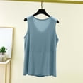 thumbnail image 5 of Besolor Womens Pajama Tank Tops Front Pleated Crewneck Sleeveless Shirts Lightweight Casual Loose Comfy Sleepwear Tee Tanks, 5 of 5