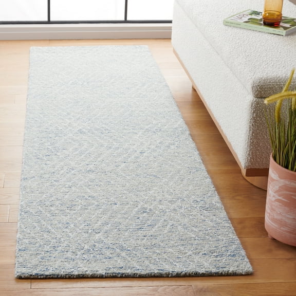 SAFAVIEH Abstract Dania Diamond Runner Rug, Blue/Ivory, 2'3" x 8'