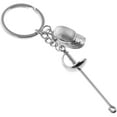 thumbnail image 1 of Llavero de metal, llavero de esgrima, llavero deportivo, llavero colgante, recuerdo para aficionados a la esgrima., 1 of 6