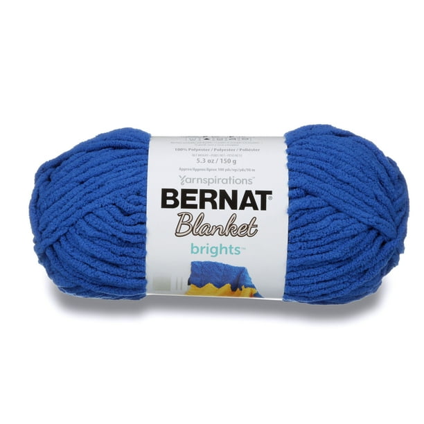 Bernat Blanket Brights Yarn, Royal Blue, 5.3oz(150g), Polyester