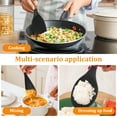 thumbnail image 6 of Austok 4Pcs Cooking Spoon and Rice Scooper Set Silicone Spatula Spoon with Wooden Handle and Hanging Hole Silicone Rice Spatula Dishwasher Safe for Serving Mixing Scraping, 6 of 8