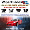 thumbnail image 2 of 2006 Mitsubishi Eclipse Beam Wiper Blades Wipers w/1yr Warranty (Set of 3) w/Rear Wiper (WiperBladesUSA), 2 of 5