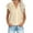 Khaki, variant on Summer V-Neck Blouses for Women Dressy Casual – Plus Size Cotton-Linen Shirts Casual Relaxed Fit Short Sleeve Tops for Women