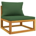 thumbnail image 3 of vidaXL 4 Piece Garden Lounge Set with Green Cushions Solid Wood, 3 of 5
