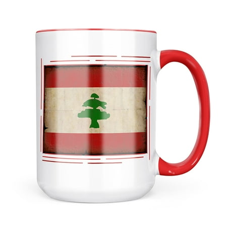 

Neonblond Lebanon Flag with a vintage look Mug gift for Coffee Tea lovers