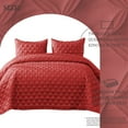 thumbnail image 4 of Exclusivo Mezcla Bed Quilt Set Twin Size for All Seasons, Stitched Pattern Quilted Bedspread/ Bedding Set/ Coverlet with 1 Pillow sham, Lightweight and Soft, Red, 4 of 7