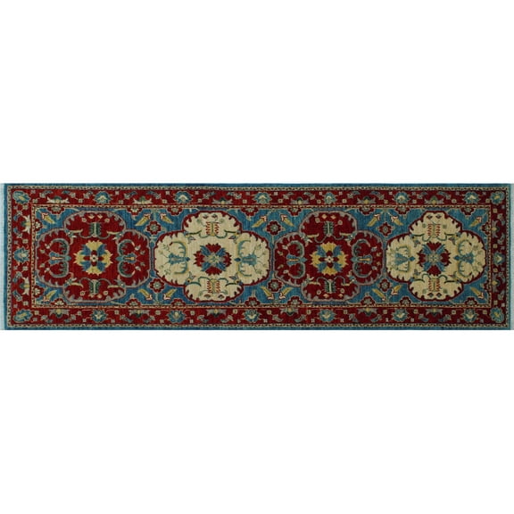 Aria Melba Lt. Blue/Red Runner, 2'10" x 9'10"