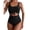B-Black, variant on SOMER One Piece Swimsuit for Women Tummy Control Ring Linked Monokini Bathing Suit Cutout Swim Suit