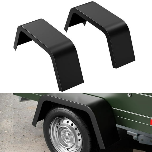 Mescukay Trailer Fenders, 2 Pack Tandem Axle Trailer Fenders Fit 14"-16" Tires, Heavy Duty Steel Double Axle Trailer Fenders Car Hauler Trailer, Cargo Trailer, Utility Trailer, Landscape Trailer