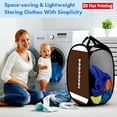 thumbnail image 3 of Instant Open Mesh Laundry Hamper, Collapsible Basket with Side Pocket, Foldable Dirty Clothes Hamper with Sturdy Reinforced Handles for Dorm Bedroom Travel Storage, 18.5×11.8×11.8in(C), 3 of 5