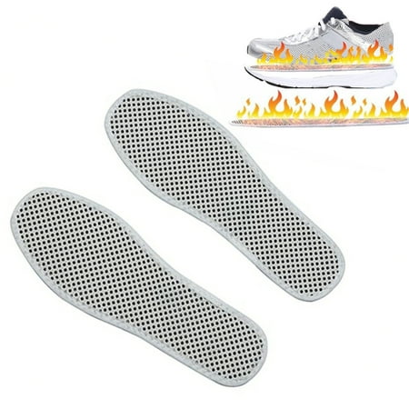 

harmtty 1 Pair Winter Self-heating Magnet Therapy Foot Massage Warmer Insoles Shoes Pads White