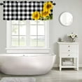 thumbnail image 5 of Sunflower Valance Curtain Sunflower on Farm Buffalo Check Plaid Black and White Rod Pocket Valance Window Treatments 1 Panel Short Curtains for Kitchen Farmhouse Bathroom 54 x 18 in, 5 of 6
