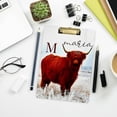 thumbnail image 6 of FMSHPON Highland Cow Clipboard Hardboard Wood Nursing Clip Board and Pull for Standard A4 Letter 13x9 inches, 6 of 7
