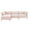 thumbnail image 3 of Modway Ardent 4-Piece Performance Velvet Sectional Sofa in Pink, 3 of 10