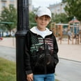 thumbnail image 5 of Chaqlin American Flag Tractor Fleece Hooded Jacket for Teens and Youth -Fuzzy Sweatshirt for boy Soft Zip Up Sweatshirt for Fall and Winter Sports, 5 of 7