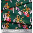 thumbnail image 3 of Soimoi Poly Georgette Fabric Floral,Flamingo & Macaw Parrot Bird Decor Fabric Printed Yard 52 Inch Wide, 3 of 3
